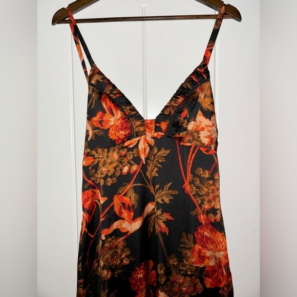 Intimately Free People Midnight Milan Satin Ethereal Floral Midi Dress Women Ms - Picture 4 of 7